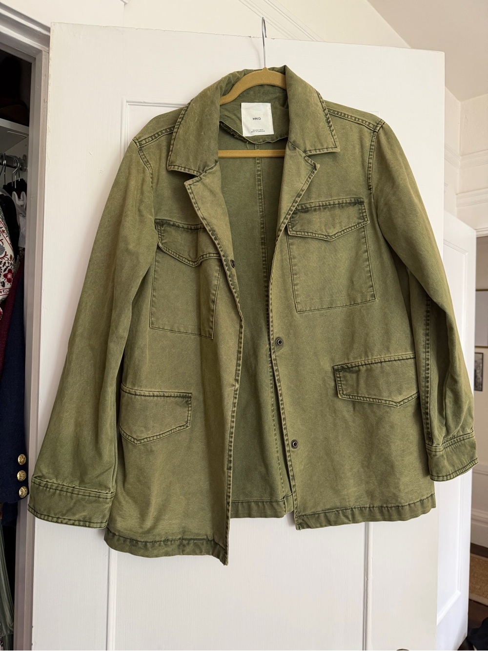 Mango Olive Green Utility Field Jacket